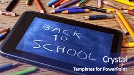  Presentation with rustic chalkboard - Slides having sentence back to school background and a navy blue colored foreground