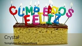  Presentation with birthday card - Presentation design with bithday card - letter-shaped candles of different colors background and a gold colored foreground