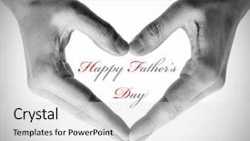  Presentation with hands heart - Presentation theme having sentence happy fathers day background and a light gray colored foreground