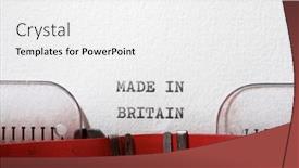  Presentation with britain - PPT theme featuring sentence-made-in-britain-written background and a white colored foreground