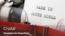 Presentation with korea - Cool new slides with sentence-made-in-south-korea backdrop and a tawny brown colored foreground