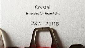  Presentation with tea - Slide deck enhanced with sentence-tea-time-written background and a white colored foreground