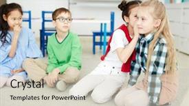  Presentation with classmates - Cool new presentation design with sentence while playing leisure game backdrop and a soft green colored foreground