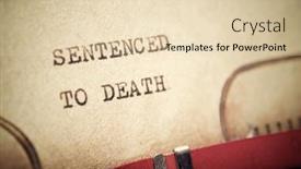  Presentation with death - Slide set enhanced with sentenced-to-death-text-written background and a lemonade colored foreground