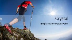  Presentation with walking trail - Colorful slides enhanced with sentiment - skyrunning rear view backdrop and a light blue colored foreground