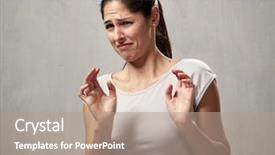  Presentation with gray - Presentation design featuring sentiment - young woman disgusted squeamishness background and a coral colored foreground