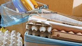  Presentation with waste - Beautiful presentation theme featuring sentiment classification - pile of different waste close-up backdrop and a gold colored foreground