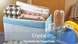  Presentation with waste - Amazing presentation theme having sentiment classification - pile of different waste indoors backdrop and a teal colored foreground