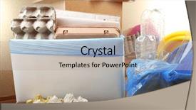  Presentation with waste - Cool new slide set with sentiment classification - pile of different waste indoors backdrop and a mint green colored foreground