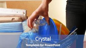  Presentation with waste - Beautiful slide set featuring sentiment classification - woman sorting different waste indoors backdrop and a teal colored foreground