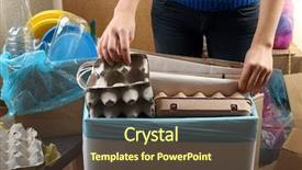  Presentation with hazardous and nuclear waste - Audience pleasing slide deck consisting of sentiment classification - woman sorting waste close-up backdrop and a  colored foreground