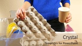  Presentation with biomedical waste management - Amazing presentation having sentiment classification - woman sorting waste close-up backdrop and a  colored foreground