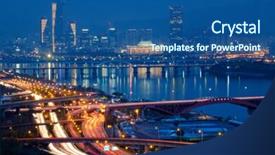  Presentation with view of toronto downtown - PPT layouts enhanced with seongsan bridge over han river background and a ocean colored foreground