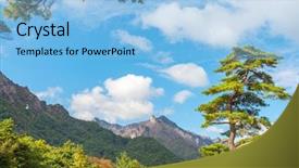  Presentation with fall morning - Presentation design enhanced with seorak fall view background and a light blue colored foreground