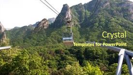  Presentation with car park - Presentation theme having seoraksan-june-06-cable-car background and a tawny brown colored foreground