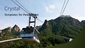  Presentation with car park - PPT theme enhanced with seoraksan-june-06-cable-car background and a light blue colored foreground