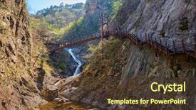  Presentation with tourism hiking - Audience pleasing PPT theme consisting of seoraksan national park south korea backdrop and a tawny brown colored foreground