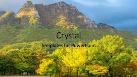  Presentation with fall morning - Beautiful PPT theme featuring seoraksan national park south korea backdrop and a gold colored foreground