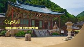  Presentation with temple - Cool new presentation with seoraksan national park south korea backdrop and a tawny brown colored foreground