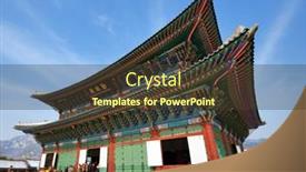  Presentation with throne - PPT theme consisting of seoul-february-14-tourists-examine background and a tawny brown colored foreground