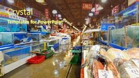  Presentation with wholesale - Audience pleasing presentation theme consisting of seoul-february-18-aerial-view backdrop and a tawny brown colored foreground