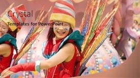  Presentation with anniversary - Audience pleasing slides consisting of rear view low angle sports female in black running shoes backdrop and a tawny brown colored foreground