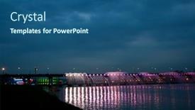  Presentation with water fountain - Theme consisting of seoul-june-07-hundreds background and a ocean colored foreground