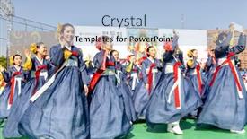  Presentation with rally - Beautiful slide set featuring seoul-korea-may-11-actresses backdrop and a light blue colored foreground