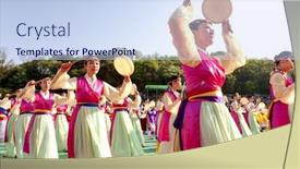  Presentation with rally - PPT theme enhanced with seoul-korea-may-11-actresses background and a sky blue colored foreground