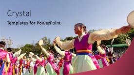  Presentation with rally - Audience pleasing PPT theme consisting of seoul-korea-may-11-actresses backdrop and a light blue colored foreground