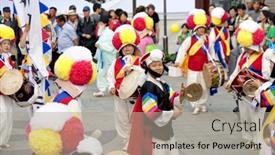  Presentation with festival dance - Audience pleasing PPT layouts consisting of potato chips sour cream taste backdrop and a coral colored foreground