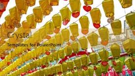  Presentation with lanterns - Amazing presentation theme having seoul-republic-of-korea-august backdrop and a gold colored foreground