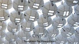  Presentation with lanterns - Presentation theme consisting of seoul-republic-of-korea-march background and a light gray colored foreground
