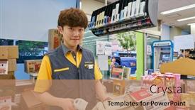  Presentation with franchise - PPT theme consisting of seoul-south-korea-circa background and a  colored foreground