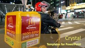  Presentation with food delivery - Audience pleasing slide deck consisting of seoul-south-korea-circa backdrop and a tawny brown colored foreground