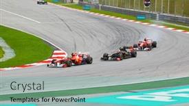  Presentation with race track - PPT layouts featuring sepang-malaysia-april-10-cars background and a seafoam green colored foreground