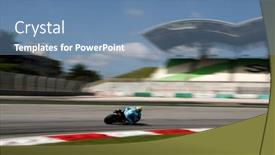 Presentation with tests - Audience pleasing presentation theme consisting of sepang-malaysia-february-2-motogp backdrop and a teal colored foreground