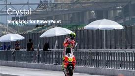  Presentation with tests - Presentation theme having sepang-malaysia-february-2-motogp background and a ocean colored foreground