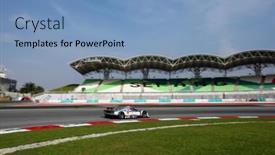  Presentation with race circuit - Theme with sepang-malaysia-june-19-team background and a teal colored foreground