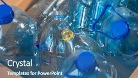  Presentation with waste water - Colorful presentation enhanced with separating plastic bottles for recycling backdrop and a ocean colored foreground