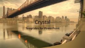  Presentation with new york city - Beautiful theme featuring sepia - queensboro bridge spanning the east backdrop and a gold colored foreground