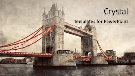  Presentation with tower - Theme having sepia - tower bridge in london england background and a soft green colored foreground