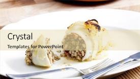  Presentation with pearl - Slide deck enhanced with sepia filled with pearl barley baked with onion background and a lemonade colored foreground