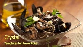  Presentation with ink - PPT theme having sepia-ink-squid-spaghetti-selective background and a tawny brown colored foreground