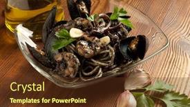  Presentation with spaghetti - PPT layouts consisting of sepia-ink-squid-spaghetti-selective background and a tawny brown colored foreground