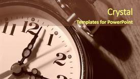  Presentation with classic - Beautiful presentation featuring sepia toned classic alarm clock backdrop and a tawny brown colored foreground