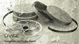  Presentation with film reel - Colorful slide set enhanced with sepia toned grunge film reels backdrop and a mint green colored foreground