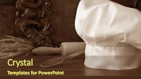  Presentation with baking vintage - Slides having life of chef's hat background and a tawny brown colored foreground