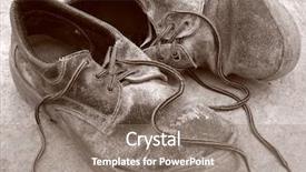  Presentation with jesus out of the tumb - Amazing presentation design having sepia toned worn out shoes backdrop and a gray colored foreground