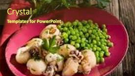  Presentation with healthy food - Beautiful slide deck featuring sepia-with-peas-healthy-food backdrop and a tawny brown colored foreground